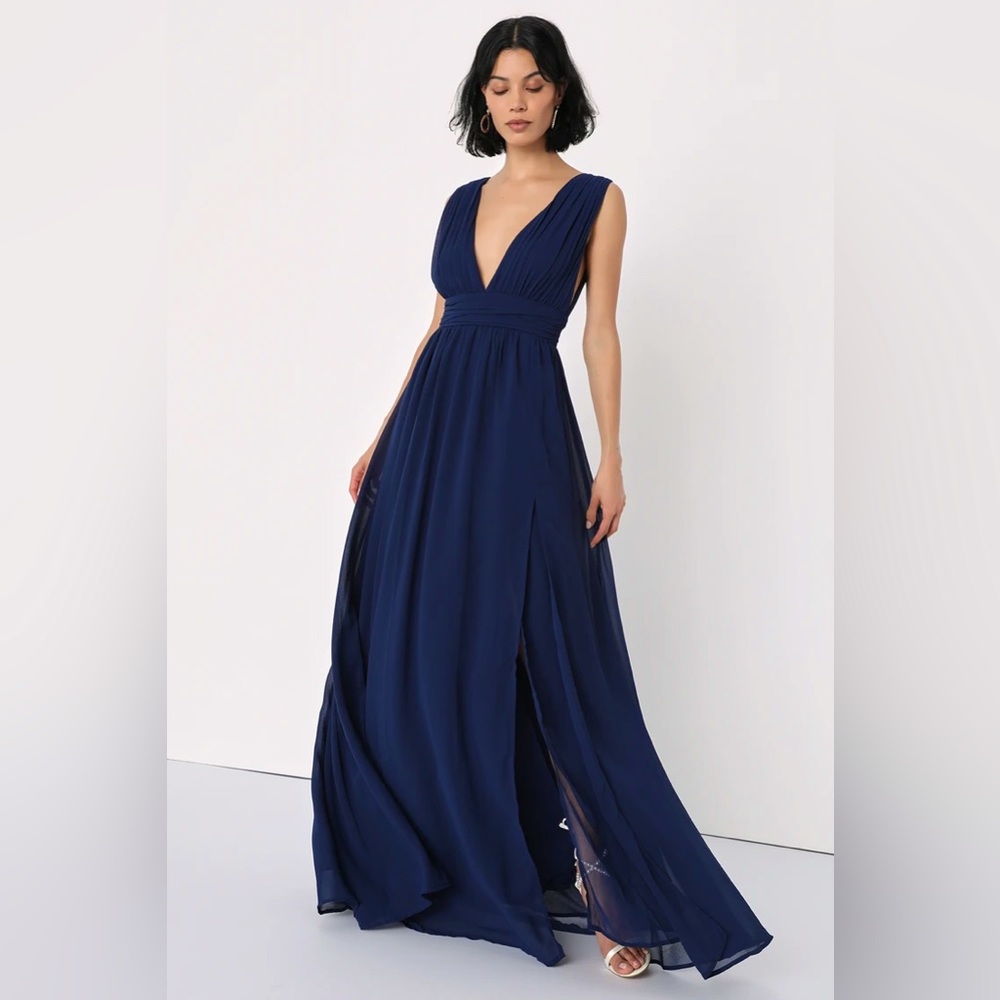 Lulu's Heavenly Hues Navy Dress - Size M - Worn once